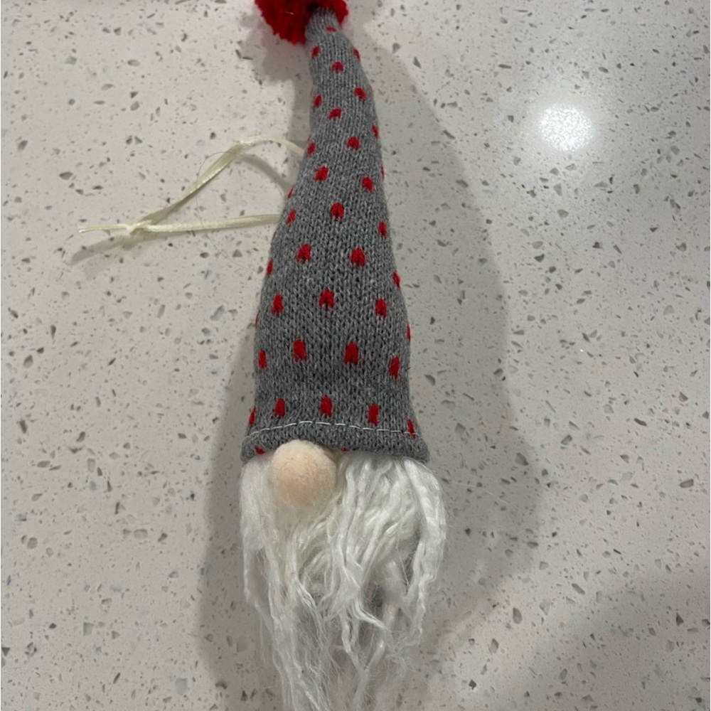 Christmas ornament - knit felt dwarf